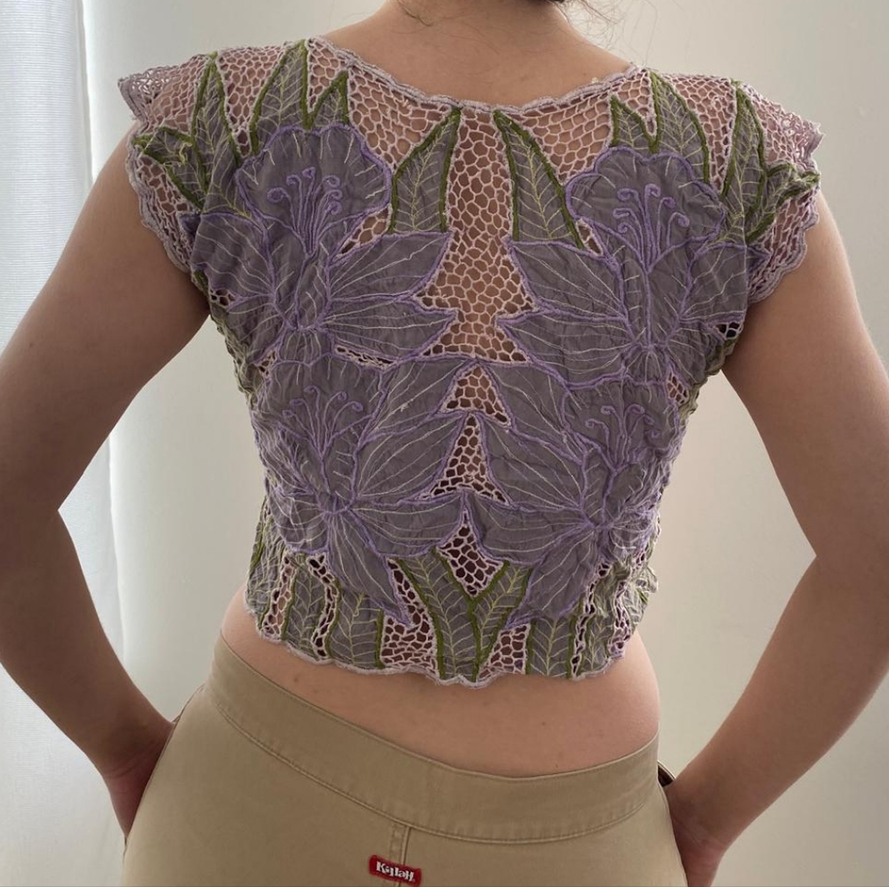 Vintage Crochet Top Floral - Picture 2 of 2